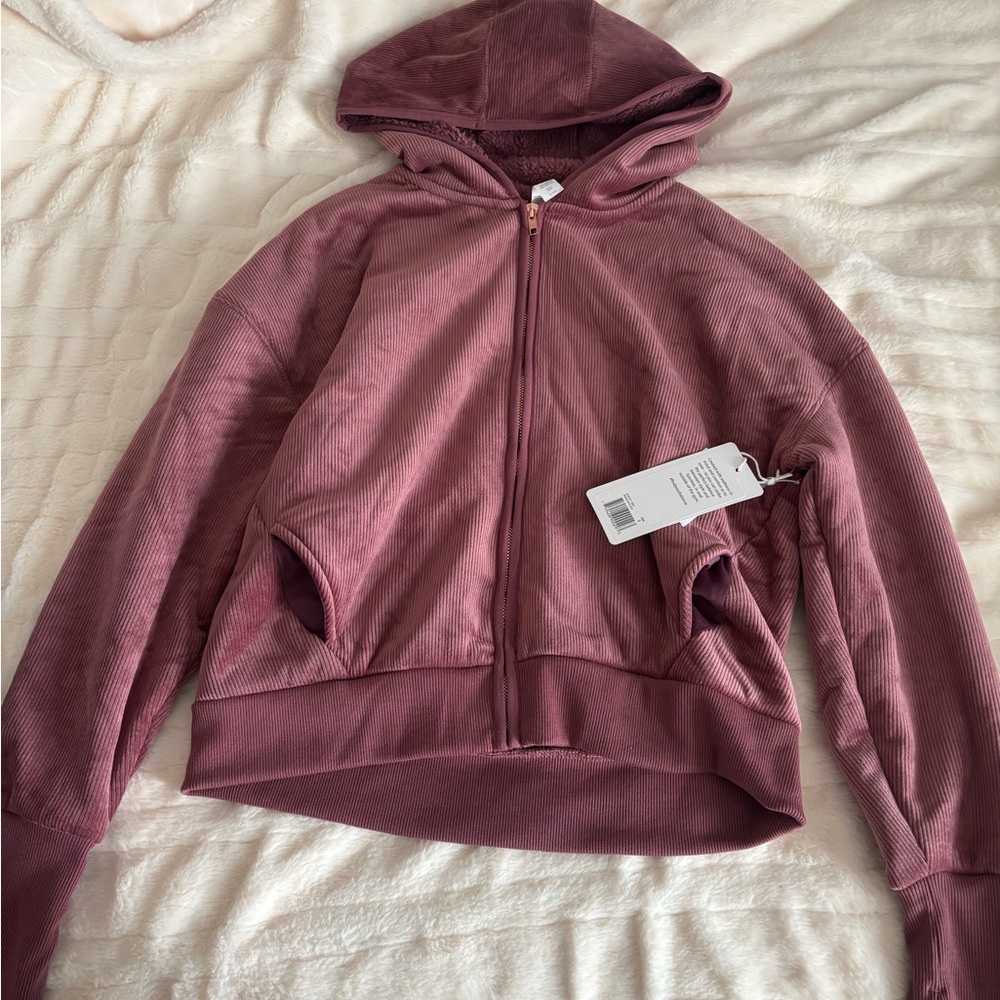 BRAND NEW Pink Hooded Zip-Up Jacket Serpa Lined